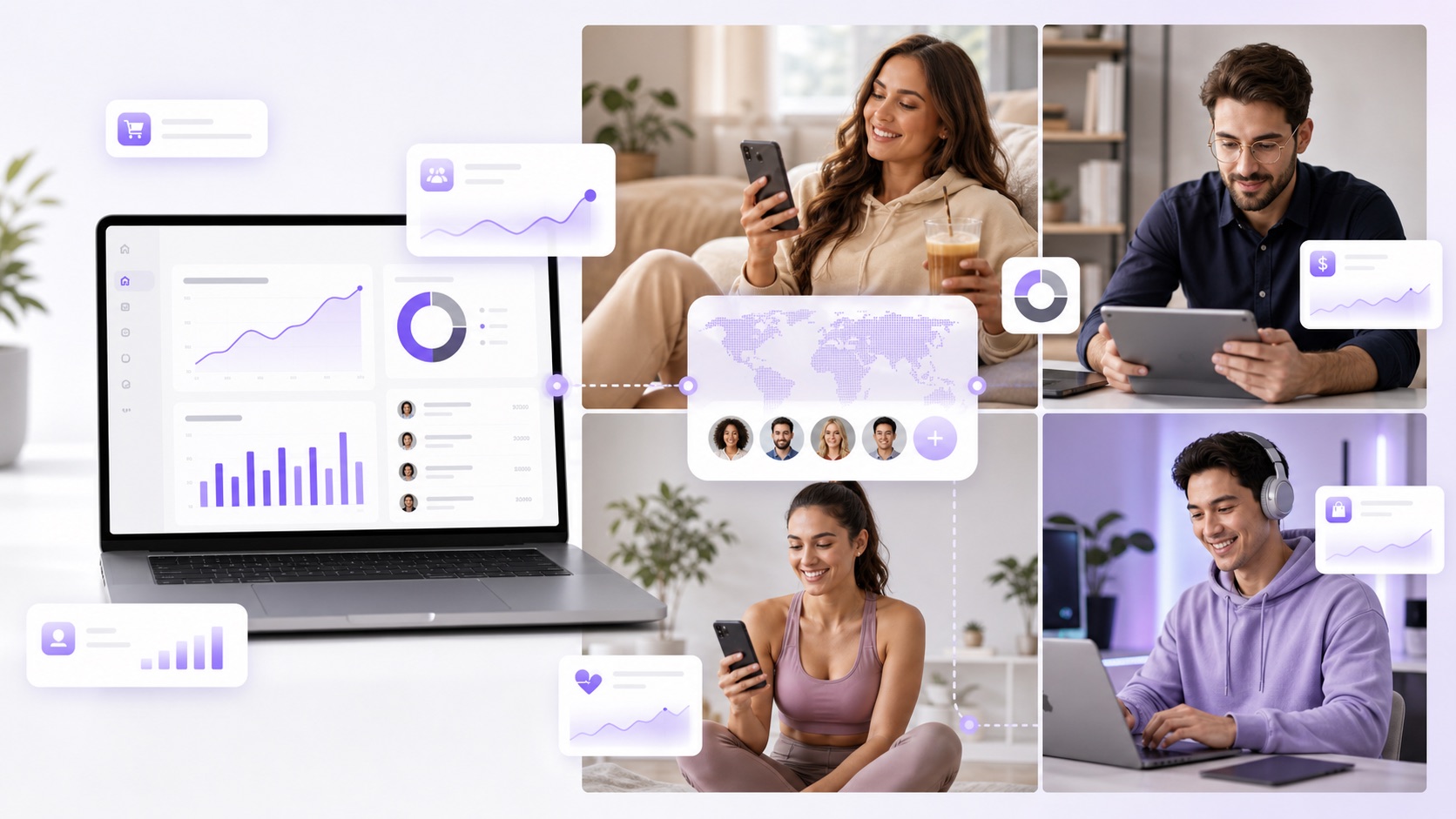 Creator network dashboard collage